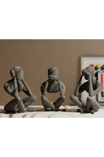 3d model s Set of Three Monkey Figures