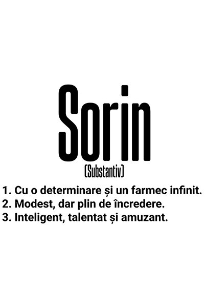 StoryGift Romania Sticker Eticheta 50CM Cu Numele Sorin, Determinare, Modest,...