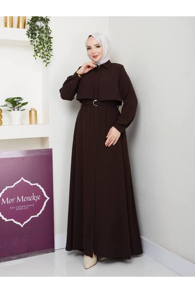 Mor Menekşe Pelerinli Ferace