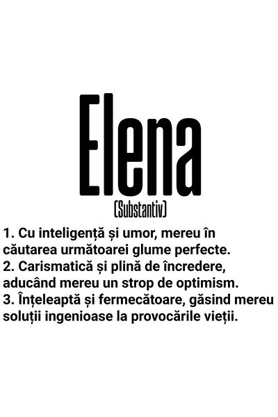 StoryGift Romania Sticker Adeziv 90CM Cu Numele Elena, si Mesaj Motivational, Glumeata, Carismatica, Inteleapta,