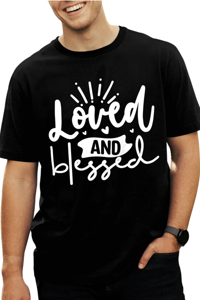 StoryGift Romania Men's T-shirt With The Text "loved And Blessed" - Beloved A...