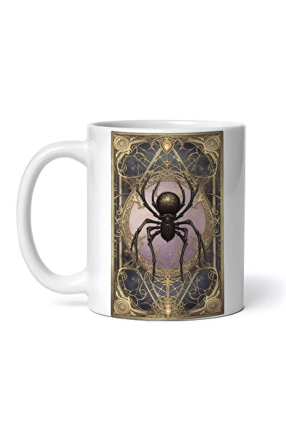 OEM Cană albă personalizată, Păianjen Negru, INOVATIX®. 330ml