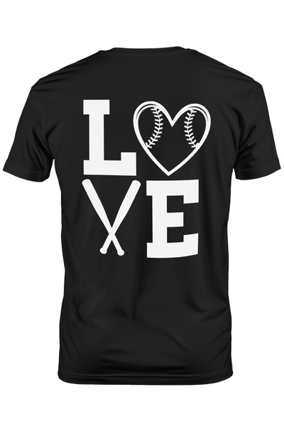 StoryGift Romania Tricou bărbătesc cu inimă și 2 bâte de baseball cu textul „...