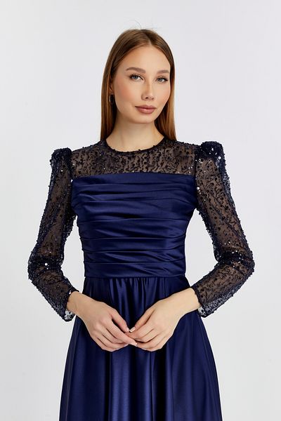 Asees Evening Dress and Homecoming Dress Draped Pearl Beading Satin Women's Evening Dress