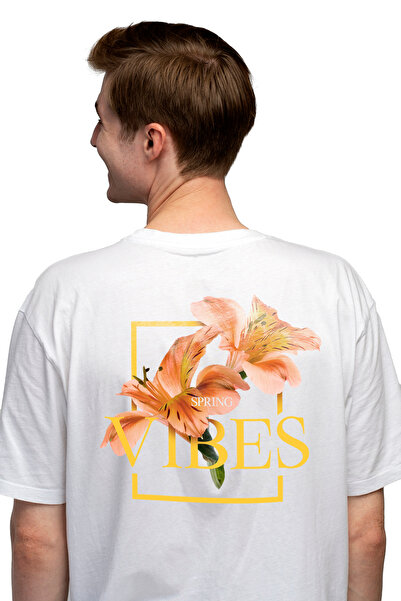 StoryGift Romania Tricou bărbătesc cu flori tropicale roz portocaliu, text în...