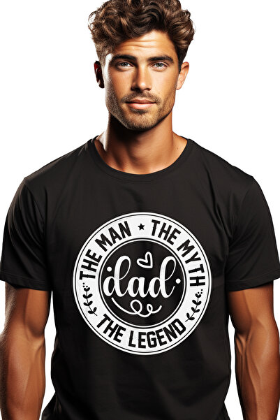 StoryGift Romania Men's T-shirt For A Respected Father - The Man, The Myth, The Legend With Print On The Face, 10stg