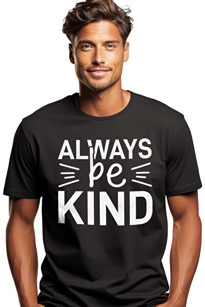 StoryGift Romania Tricou bărbătesc cu mesajul „be Always Good” cu imprimeu pe...