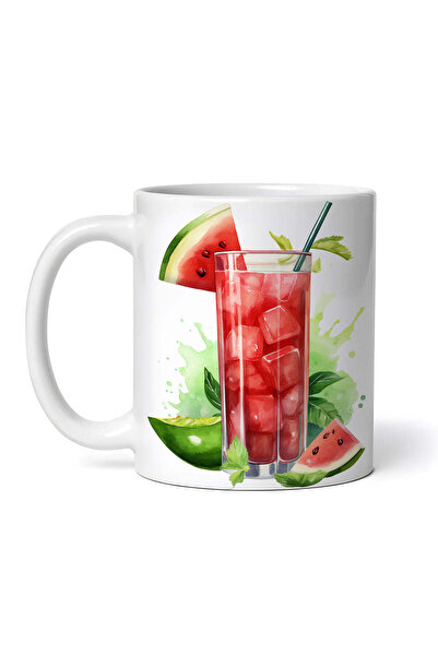 OEM Cană albă personalizată, pahar cu suc de pepene verde, INOVATIX®. 330ml