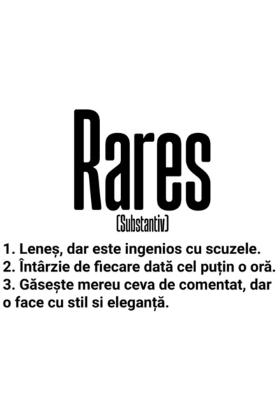 StoryGift Romania Sticker Eticheta 50CM Cu Numele Rares, Amuzant, Lenes, Haio...