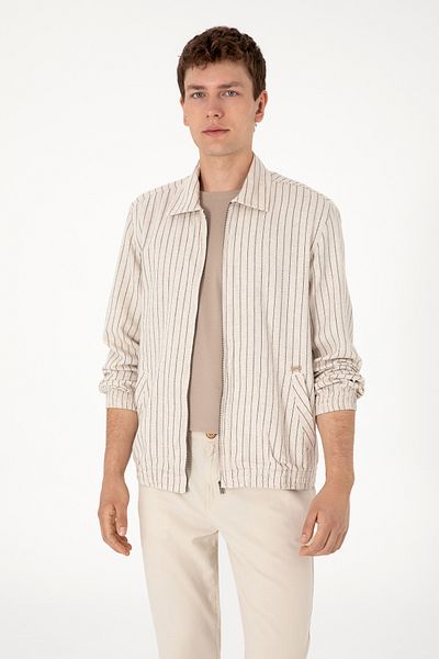 U.S. Polo Assn. Men's Cream Hooded Shirt 50299602-Vr071