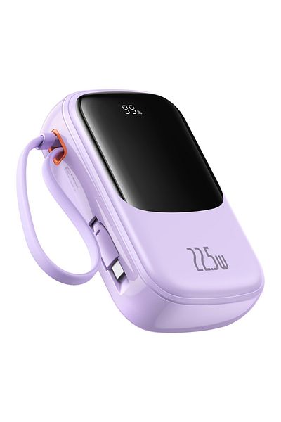 Baseus External Battery with Digital Display, Type 20000mAh, 20W, with Cable USB-C, 3A, Q-C,pow Pro, Purple