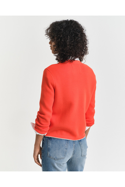 Gant Kadın Turuncu Regular Fit Bisiklet Yaka Hırka
