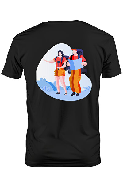 StoryGift Romania Tricou Barbati Cu Ghiozdan, Drumetie, Harta, Selfie Stick, ...