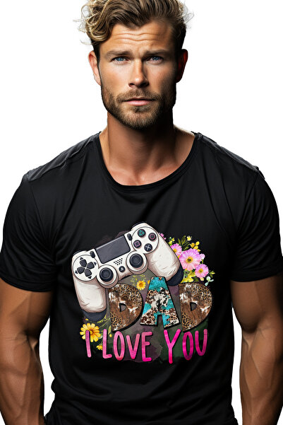 StoryGift Romania Tricou Barbati cu mesajul "Dad, I love you", tata, ilustrat...