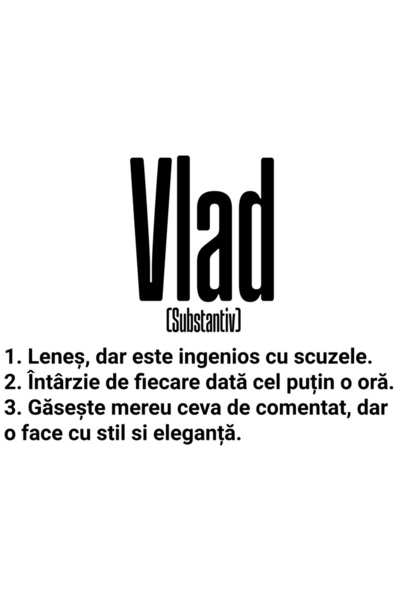 StoryGift Romania Sticker Eticheta 50CM Cu Numele Vlad, Amuzant, Lenes, Haios...