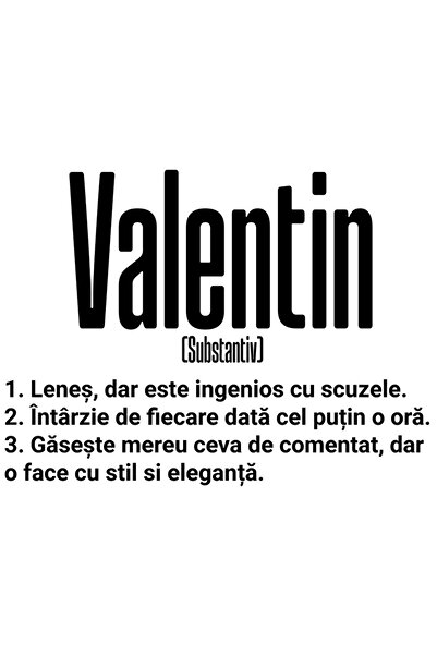 StoryGift Romania Sticker Autocolant 70CM Cu Numele Valentin, Amuzant, Lenes,...