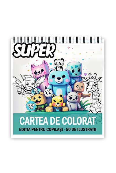 Legendary Gifts Carte de colorat super antistres, 50 de ilustrații pentru copii, format: 21x21cm