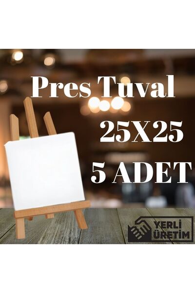 mercan tuval Mercan Pres Tuval 25 Cm X 25 Cm 5 Li Paket