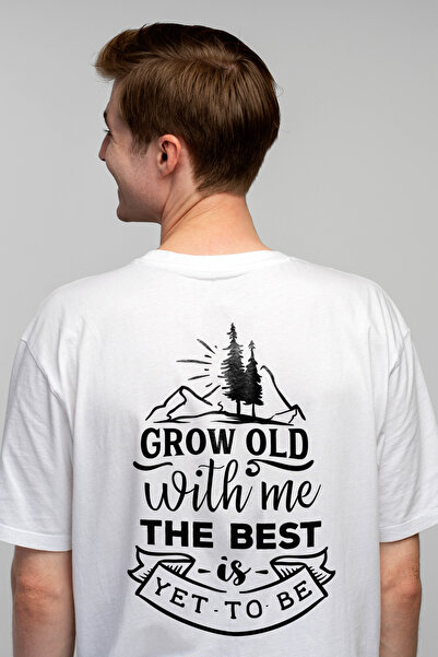 StoryGift Romania Tricou Barbati cu mesajul "Grow old with me, the best is ye...
