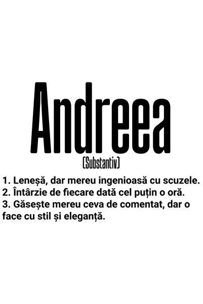 StoryGift Romania Sticker Eticheta 50CM Cu Numele Andreea, si Mesaj Amuzant, ...