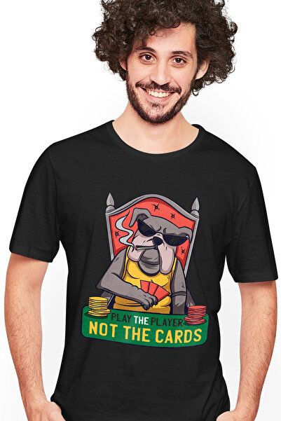 StoryGift Romania Tricou bărbătesc Bulldog Jocuri de cărți Poker, Text în eng...