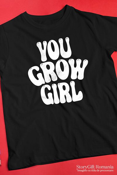 StoryGift Romania Men's T-shirt for a girl who has grown up - development and maturation with print on the face, 1STG