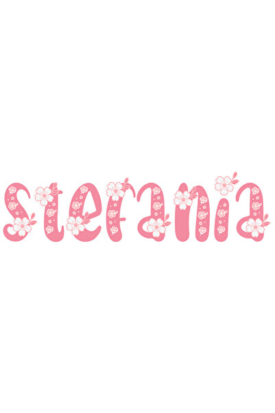 StoryGift Romania Sticker Adeziv 90CM Cu Numele Stefania, Flori, Colorat, Roz...