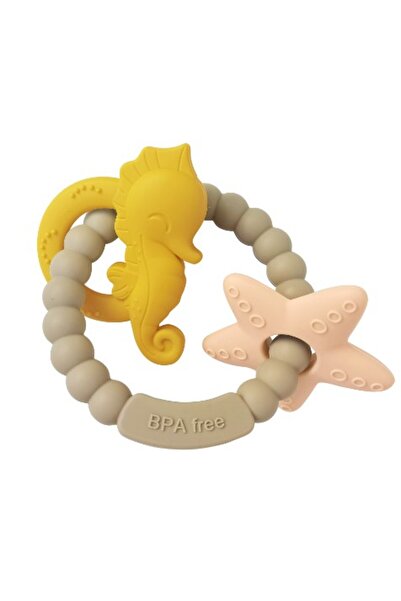 dalip Baby Teething Bracelet, Seahorse and Starfish Design, 3+ months, Silicone, BPA-free, 8.1 x 8.