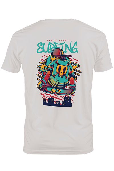 StoryGift Romania Tricou bărbătesc cu text în engleză, surfing boy on skateboard skull tricou, Sstg