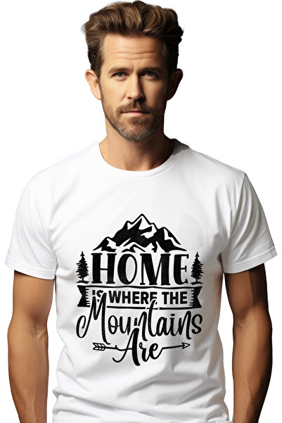 StoryGift Romania Men's T-shirt with mountains and fir trees with the message...