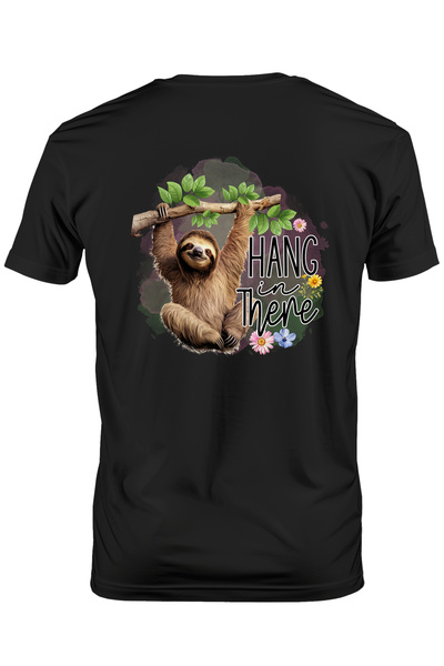 StoryGift Romania Tricou Barbati cu animalul sloth/lenes atarnat de o creanga...