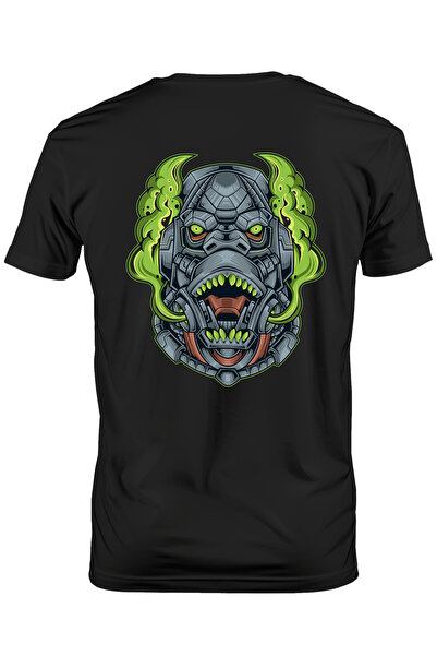 StoryGift Romania Tricou bărbătesc cu gorilă, robot, mecha, fum, sf, cyberpun...