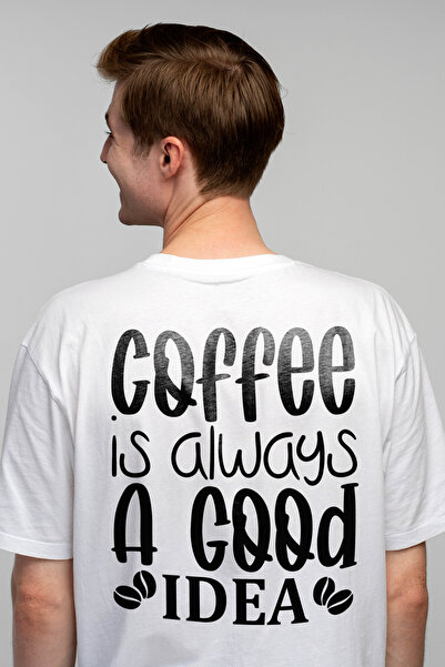 StoryGift Romania Tricou bărbătesc cu textul „cafeaua este întotdeauna o idee...