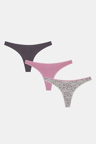 Penti Chiloți tanga multicolori din bumbac Wild Leo