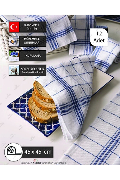 Seoney 12 Adet 45x45 Torşon Bez, Pamuklu Maya Bezi, Torşon Havlu Bez, Hamur Bezi, Beslenme Örtüsü