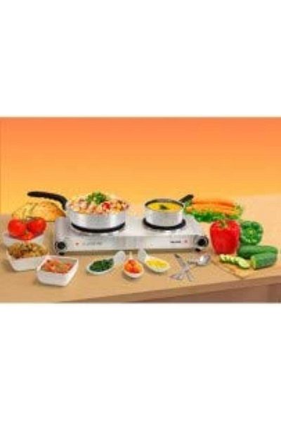 PALSON Double Steel Cooking Hob 30993, 2500W – Dual Vitroceramic Stoves, Overheating Protection