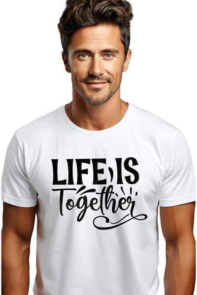 StoryGift Romania Tricou Barbati cu mesajul "Life is together" - viata e impr...