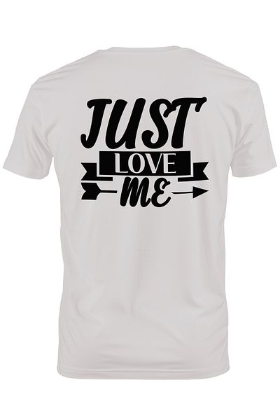 StoryGift Romania Men's T-shirt for those who lack affection with the message "Just love me" - just love STG