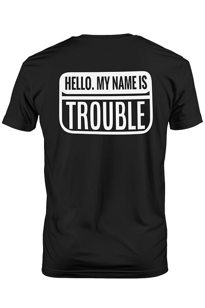 StoryGift Romania Men's T-shirt for those who only cause trouble - trouble with print on the back, 100% Cotton STG