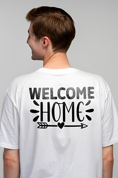 StoryGift Romania Tricou bărbătesc cu mesajul în engleză „welcome Home” - Wel...