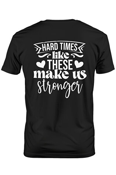 StoryGift Romania Tricou bărbătesc cu inimioare și mesaj motivațional „Vremur...