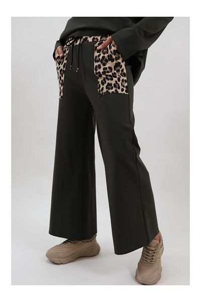 FASHIONLAND Pantaloni Sport Cu Buzunare Elastic In Talie Dahna Talie Unica Kaki