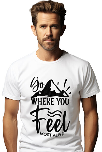 StoryGift Romania Men's T-shirt With Mountains And A Message That Urges You T...
