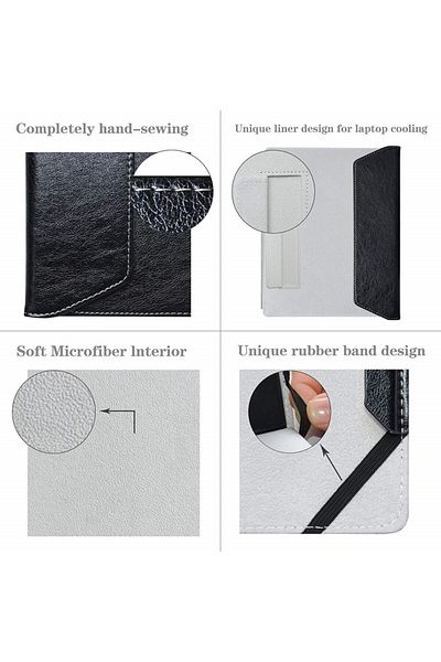 Alapmk Laptop Protective Case, For Lenovo Yoga C15 C6 C740-740iml 15, Pu Leather, Black