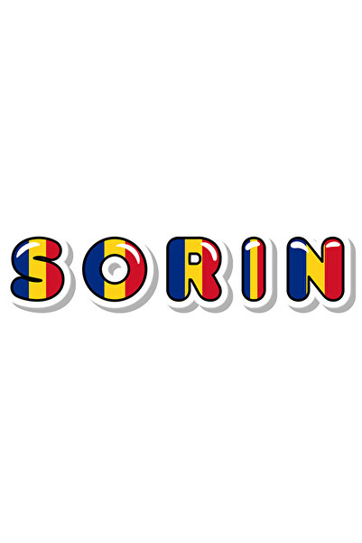 StoryGift Romania Sticker Autocolant 70CM Cu Numele Sorin, Romania, Suporter,...