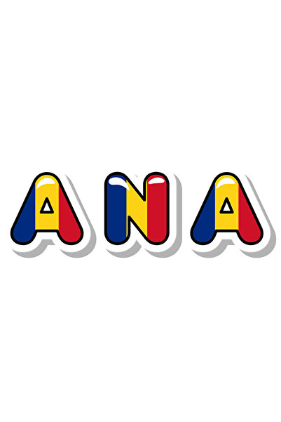 StoryGift Romania Sticker Autocolant 70CM Cu Numele Ana, Romania, Suporter, S...