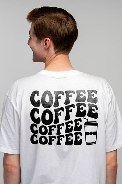 StoryGift Romania Men's T-shirt for those who drink coffee very often with print on the back, 100% Cotton, STG