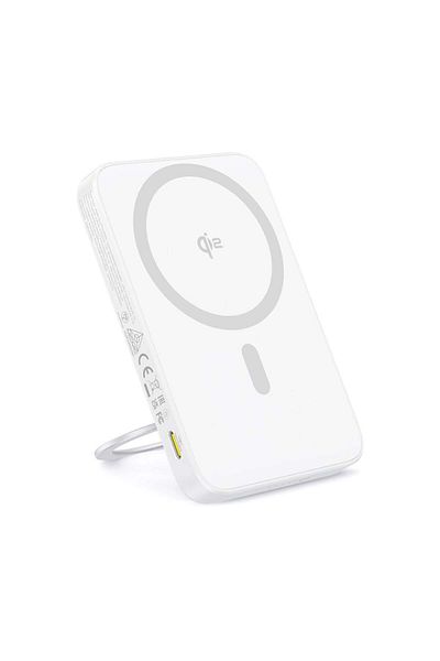 Baseus External Battery, Fast Charging, Magnetic, Type-C, Qi2, 20W, 5000mAh, Type-C Cable, PicoGo, White
