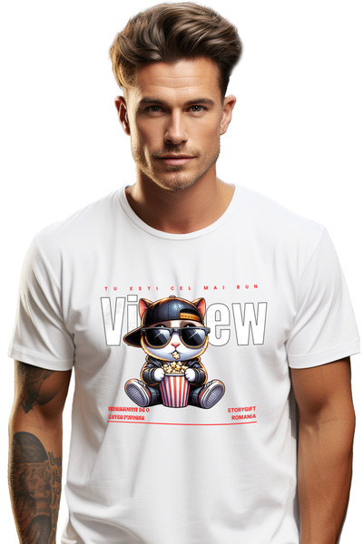 StoryGift Romania Tricou bărbătesc cu imprimeu „Pisică, ești cea mai bună pri...