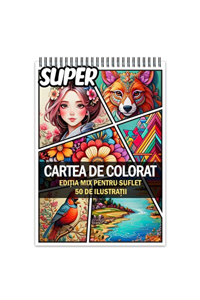 Legendary Gifts Super carte de colorat, 50 de ilustrații - Mix pentru suflet, Format: A4
